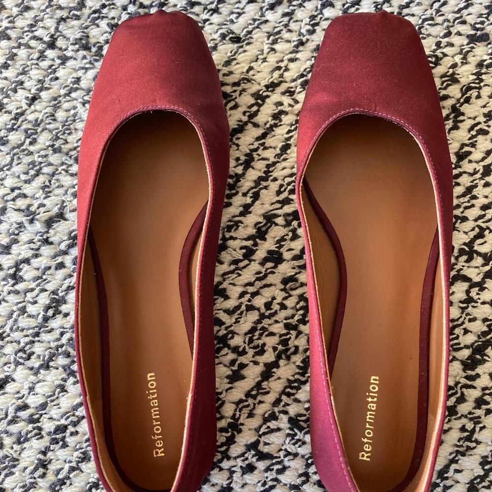 Reformation Mikayla Ballet Flat Red - Size 7.5